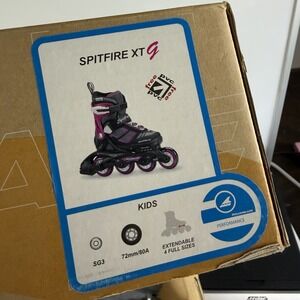 Rollerblade Spitfire XT G Rollerblade Skates Purple Kids Womens 5-8 Adjustable